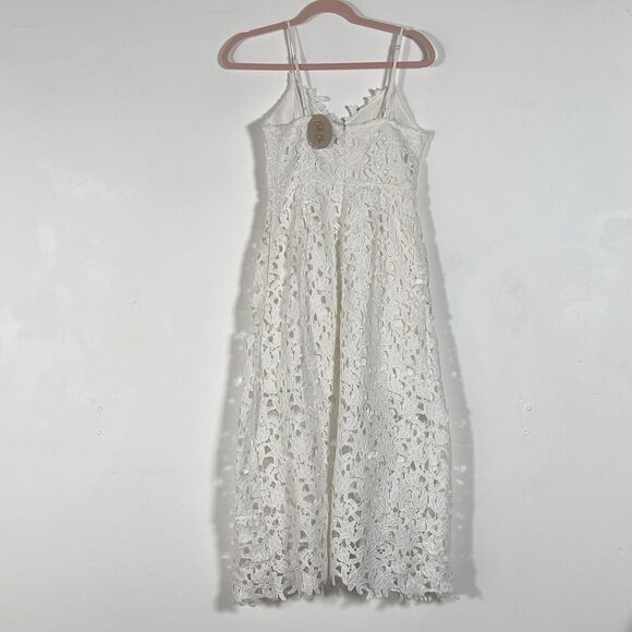 Endless Rose Crotchet Floral Lace Spaghetti Strap Midi Dress Womens Sz S White - Picture 5 of 11